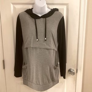 Black & Gray maternity/nursing top | sz M